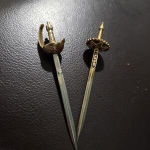 Vintage Toledo Letter Opener 3.2" Sword Shaped Design Etched Hilt